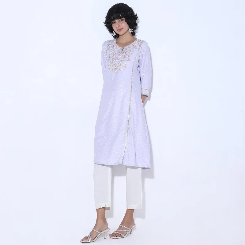 Limited Stock Flare Fit Embroidered Kurta