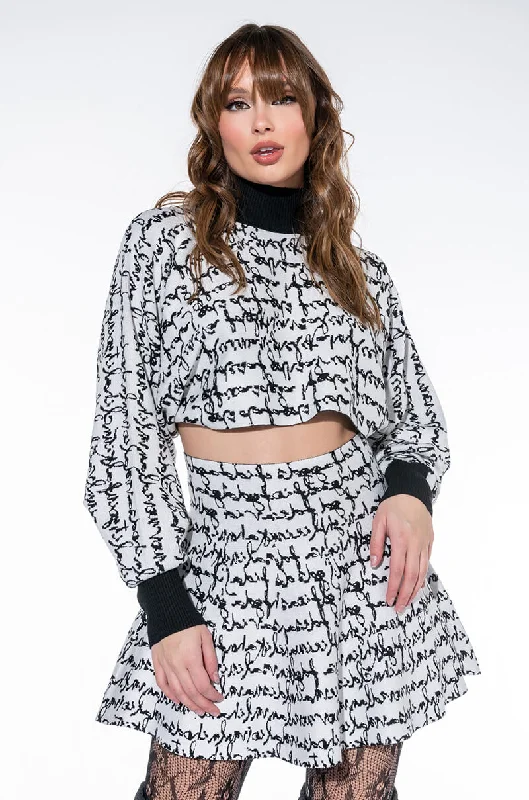 Fashion For Every Occasion WRITING ON THE WALL KNIT SKIRT