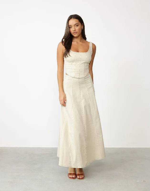 Trendy Street Style Clothing Haylee Maxi Skirt (Oat)