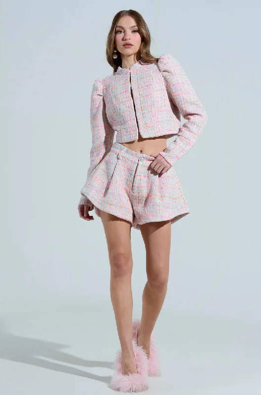 Attire Sale LINDEN TWEED SHORTS IN PINK MULTI